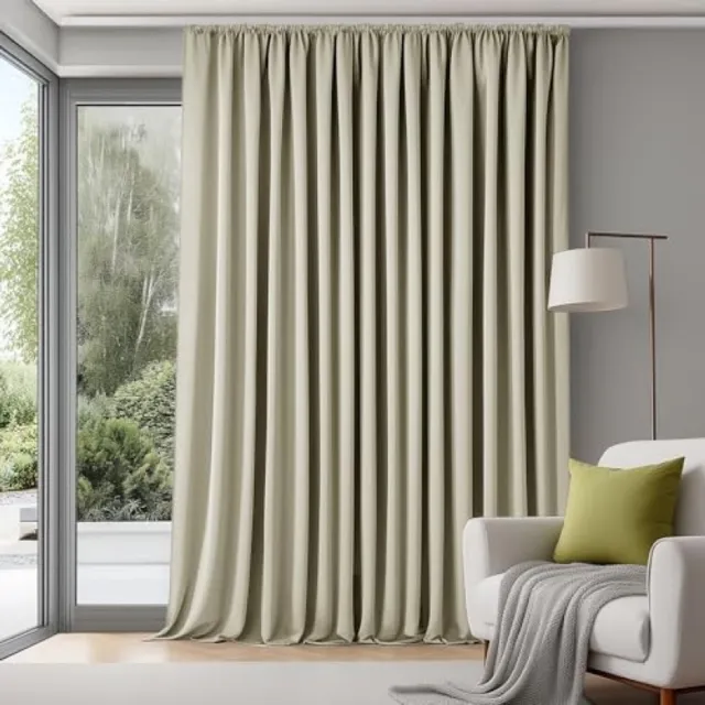Nazik Living Verduisterende Thermo Gordijnen met Pencil Tape, Moderne Isolerende Gordijnen voor Slaapkamer en Woonkamer, 200x245 cm, Donkerbeige, 1 Paneel