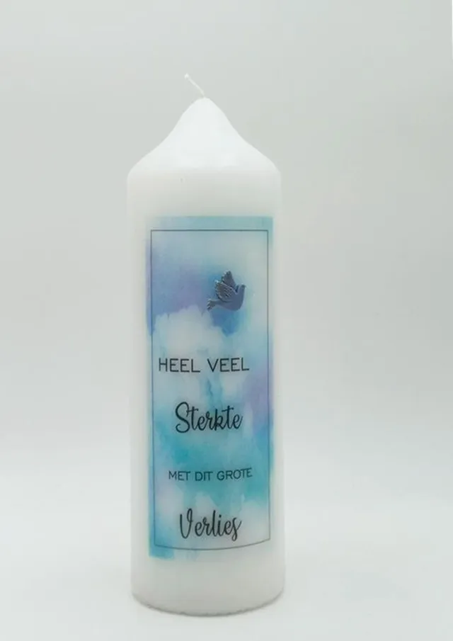 Van Licht Rouwkaars met Duif, Herinneringskaars wit