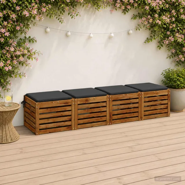 vidaXL Zitkussens SOEST 4 st 100% Polyester Antraciet 50 x 50 x 3 cm Anthraciet