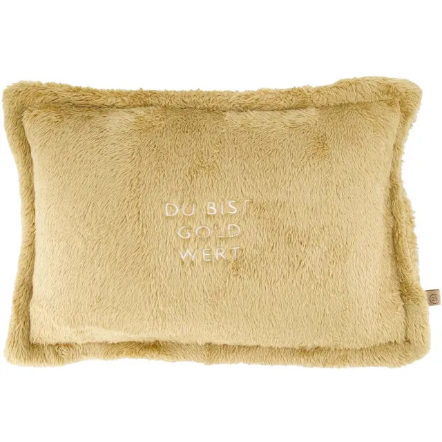 Zusss Kussen Fluffy Du Bist Gold Wert 35x25cm - Ochre - 35X25cm