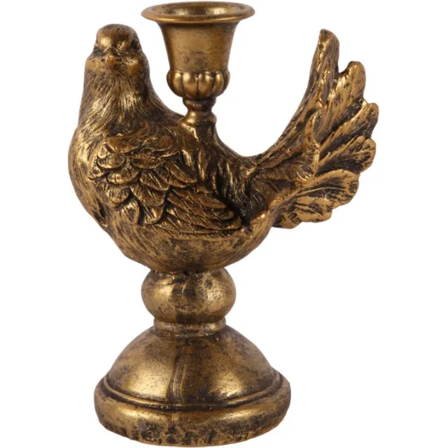 Baroque Kandelaar - Kandelaar Vogel 17 cm - Goud - Resin - 17X11X8 - Polyresin Gold