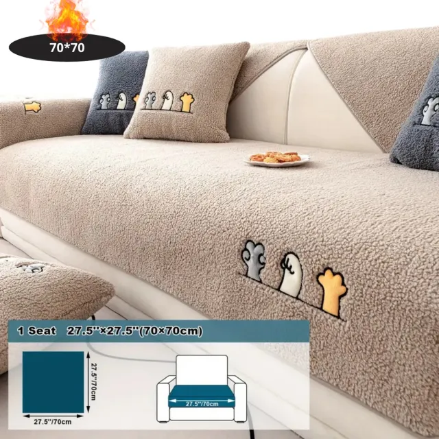 Bovista Bankhoes - Bankbeschermer - Stretch - Sofa Cover - Pluche - Khaki - Stoel 70x70