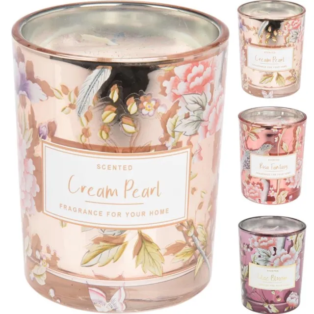 Home & Styling Geurkaars in glas - bloemen - sinterklaas cadeautjes - kerst cadeautjes verschillende
