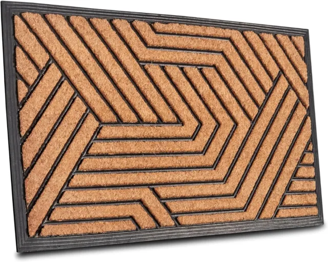 DailySupplies® Borstelmat Voor Buiten – Voetenveger Van Kokusrubber – Deurmat Binnen Antislip Zwart en Bruin