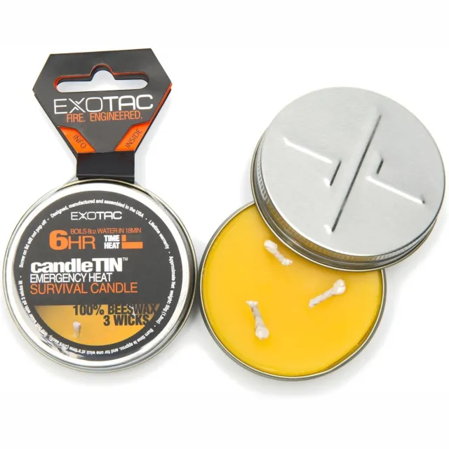 Exotac CandleTIN Small Hot Burn Bijenwax Geel
