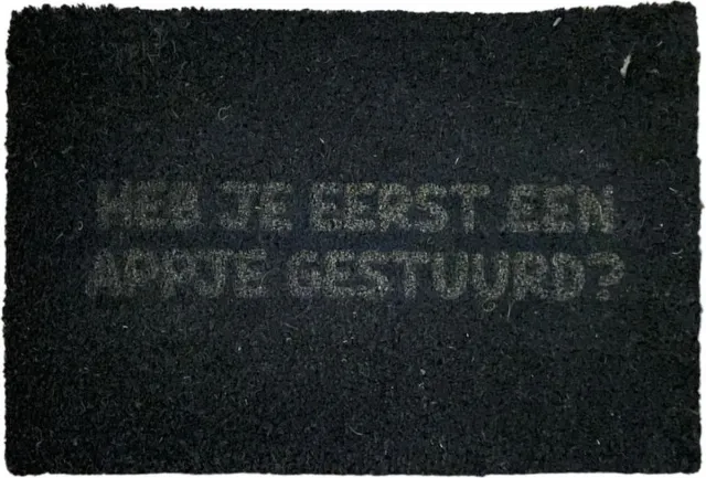 CNCCreative Deurmat - Deurmat met tekst - 60x40cm - Deurmat grappig - Deurmatten voor buiten - Deurmat binnen met print - Deurmat kokos - Appje gestuurd - Zwart - Deurmat buiten - Deurmat binnen - Deurmatten