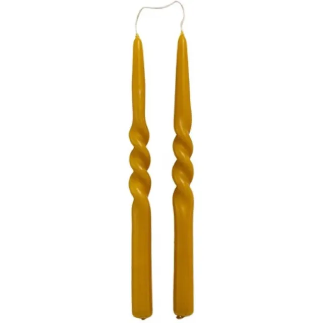 Rustik Lys Twist - kaars - swirl kaarsen - Natuur - gedraaide kaarsen - 2.1 x 29 cm - set van 2 stuks