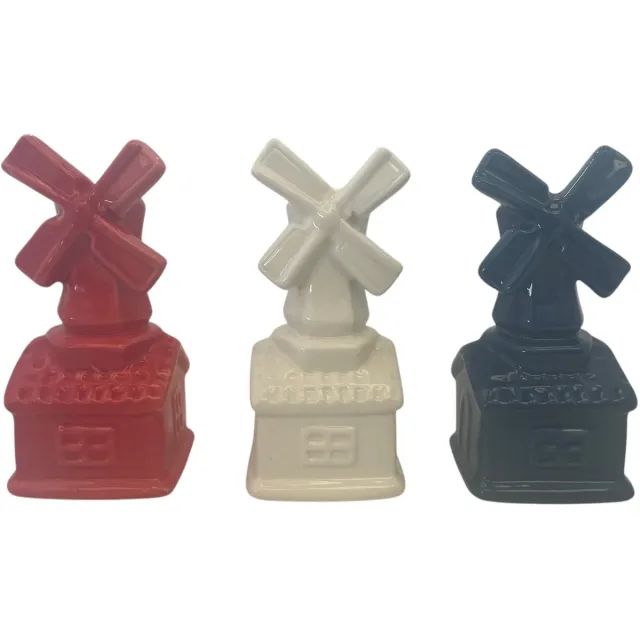 Daan-Kromhout Vazen Holland molen rood, wit blauw 6x6x13cm - Holland dutchmix vase mill