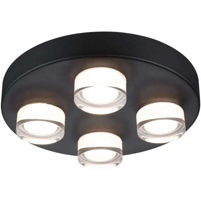 Paulmann Selection Bathroom Wand- en plafondlamp Kame IP44 3000K 4x500lm 230V 4x4,2W Signaal zwart