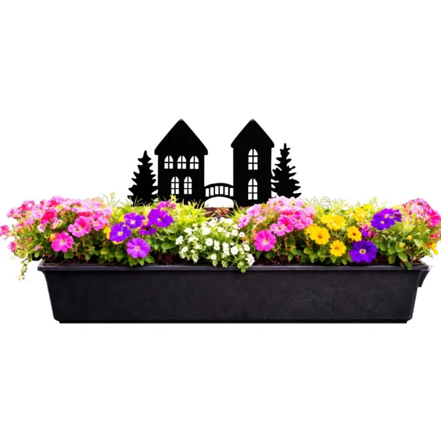 Anwicar Tuin Decoratie Buiten Zwart 29x26x1,5 cm - Tuinhuis Decorat - Tuinversiering - Metaal Tuindecoratie