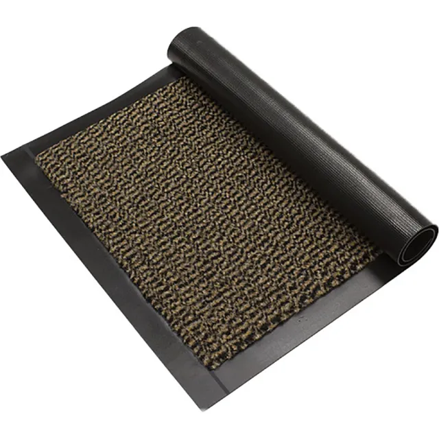 JYG Deurmat Loper ENTER beige 90x500cm - drooglooploper - antislip - ingangloper - traploper - 4 zijden stootrand beige-zwart