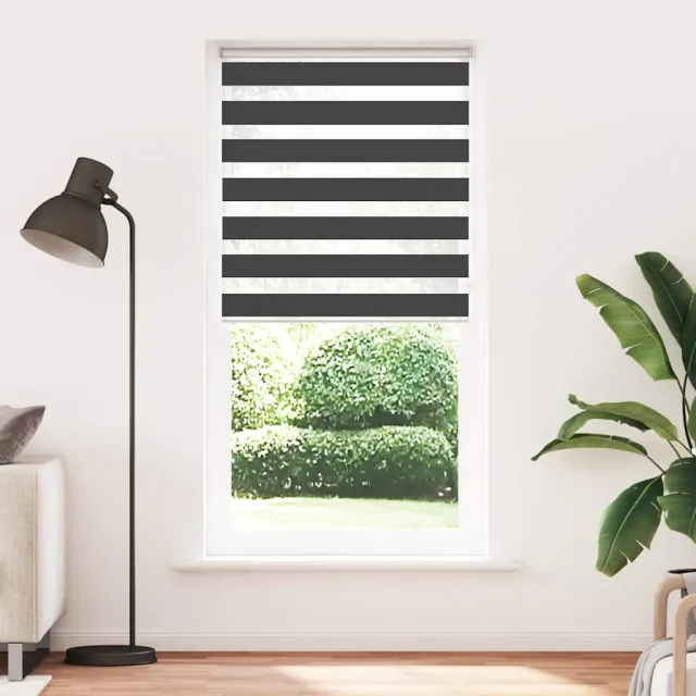 vidaXL Zebra rolgordijn 115x200 cm stofbreedte 110,9 cm zwart