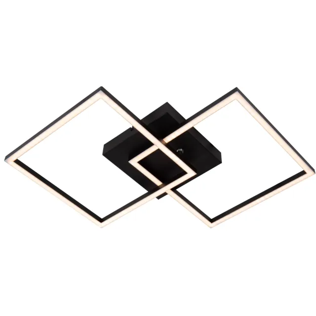 Lucide ARIANNE - Plafonnière - LED - CCT - 1x23W 2700K/4000K - Zwart