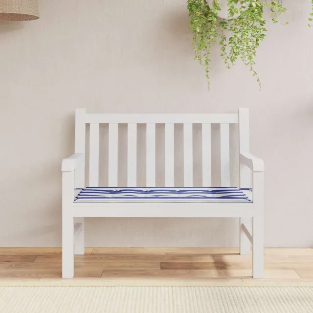 vidaXL Tuinbankkussen gestreept 100x50x3 cm oxford stof wit en blauw Meerkleurig