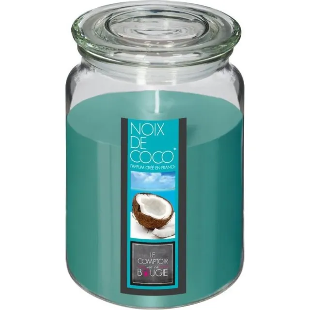 Le Comptoir de la Bougie geurkaars kokosnoot - geurkaarsen - kokonoot geur - 510g - Turqoise Bleu