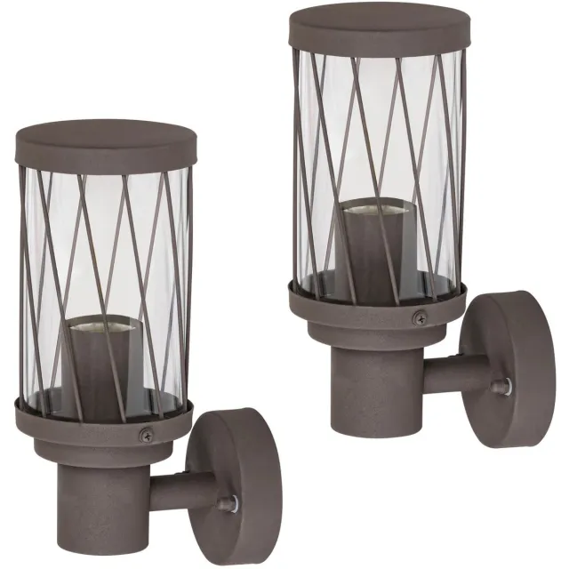 Rabalux Budapest - Wandlamp - buitenwandlamp, IP44, kleur bruin, E27-fitting, max. 40 W, 8888 - 2 stuks
