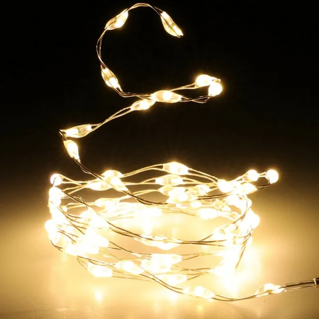 Lumineo 1x christmas decoration draadverlichting - zilver- 132 leds - wit - op batterijen - 200 cm