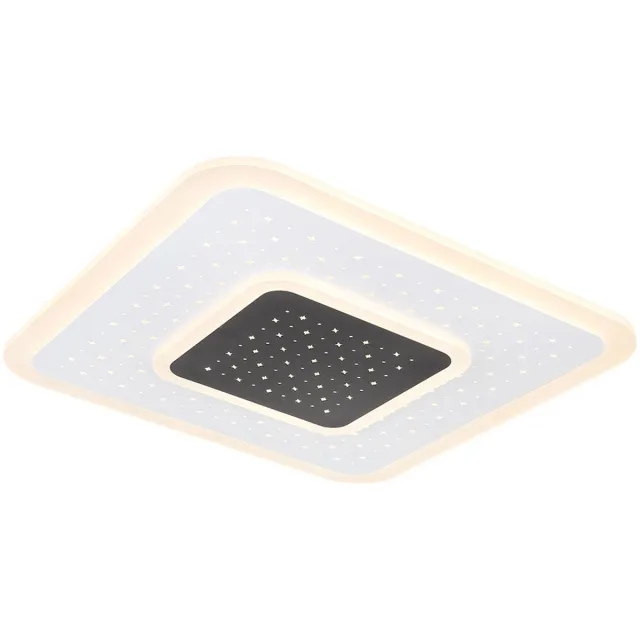 Globo LED plafondlamp met afstandsbediening dimbare slaapkamerlamp ster effect wit, nachtlamp geheugenfunctie, 1x 47W 2157Lm 2700-6000K, LxBxH 46x46x5,5