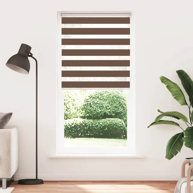 vidaXL Zebra rolgordijn 115x230 cm stofbreedte 110,9cm polyester bruin