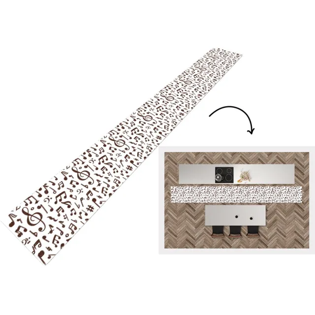 KitchenYeah Keukenloper - Keukenmat - Muzieknoten - Patronen - Muziek - Keuken vloerkleed Multicolor