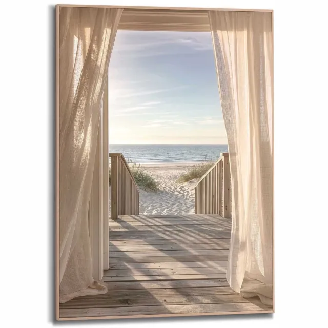 Reinders Schilderij Strandpad - 70 x 50 - Hout - REINDERS Strandpad Hout
