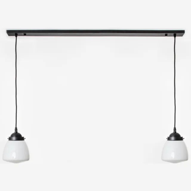 Coloured by Art 2 x Schoolbol Small lampen aan plafondbalk Moonlight - Art Deco Trade Wit