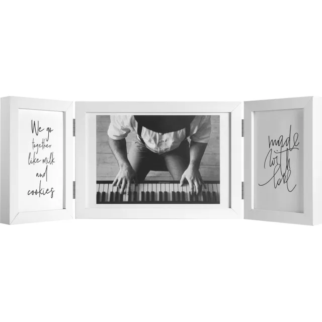 Henzo Fotolijst - Henzo - Piano Triple Swing Landscape - Collagelijst voor 3 foto's - Fotomaat 10x15,15x20 cm - Wit