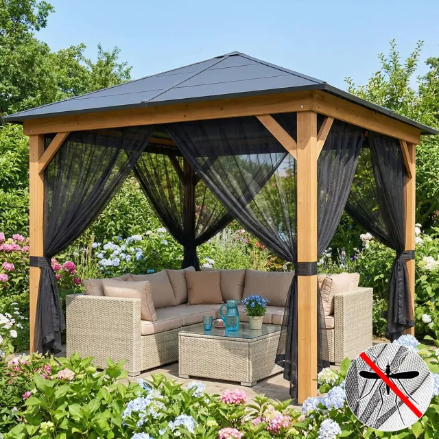 Qelus Lichtgewicht Klamboe Buitengordijn - Vitrages - Op Maat Te Knippen DIY Muggennet - Fijnmazig Vliegengordijn voor Patio - voor Overkapping & Deur - 160cmx213cm - Zwart - 1 Stuk