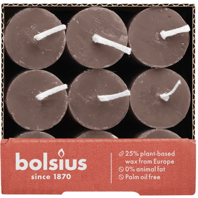 Bolsius Rustieke Tafelkaars 270/23 Rustic Taupe