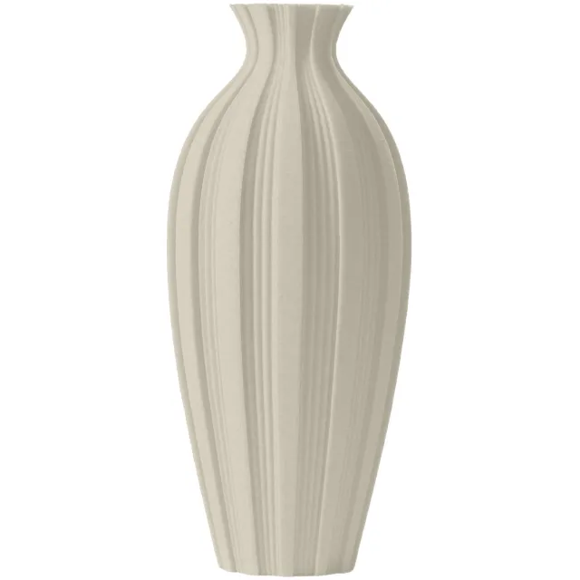 Layvo SOREN Vaas - Crème - D11 x H25 cm - droogbloemen vaas - japandi - gerecycled plastic