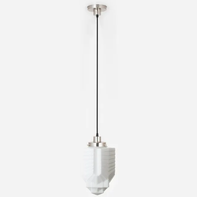 Coloured by Art Hanglamp aan snoer ''Chrysler'' 20's Matnikkel - Art Deco Trade