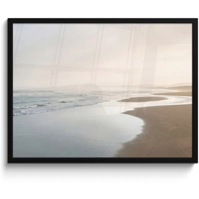 FrameYourWall Poster in lijst - Fotolijst 70x50 cm - Posters - Kustlijn - Strand - Oceaan - Posterlijst zwart - Decoratie - Wanddecoratie woonkamer - Muurdecoratie slaapkamer