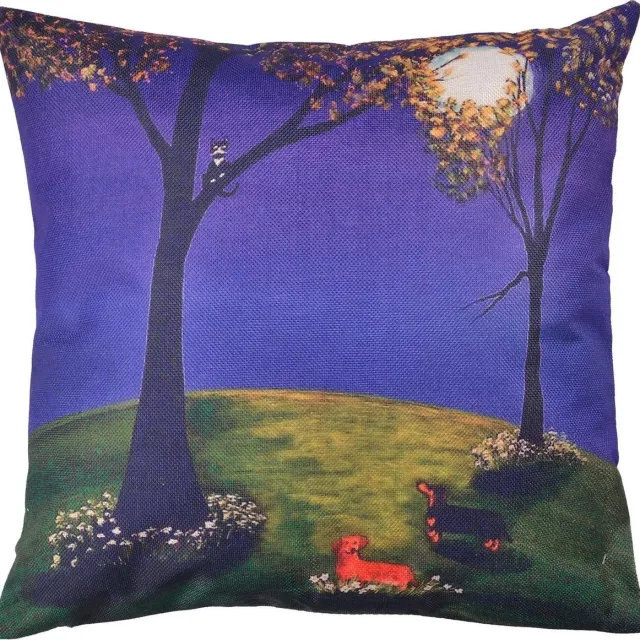 Clayre & Eef Kussenhoes 43x43 cm Blauw Groen Polyester