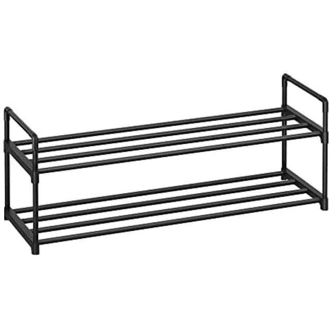 Nazik Living schoenenrek 2 niveaus metaal 92x30x33 cm zwart tot 10 paar schoenen
