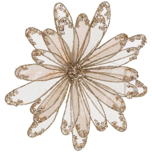 Feeric lights & Christmas Kerstboomversiering met gouden dahlia-bloem, diameter 20 cm Dore
