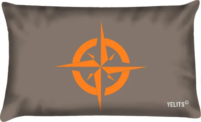 Velits outdoor Sierkussen - Buitenkussen La Dolce Vita Oranje Grijsbruin Waterafstotend Bootkussen Kompas