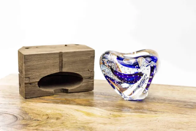 ozzaro Theelicht van Boheems Kristal Blauw Glascadeau