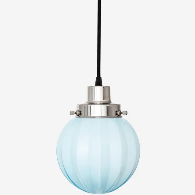 Coloured by Art Hanglamp aan snoer Carambola Misty 20's Nikkel - Art Deco Trade Zachtblauw