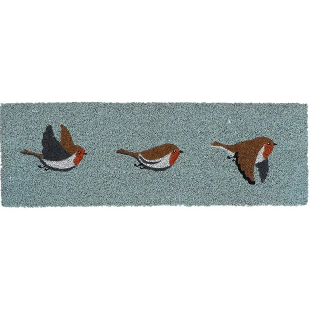 Esschert Design Blauwe kokosmat met vogls - 75x25 cm