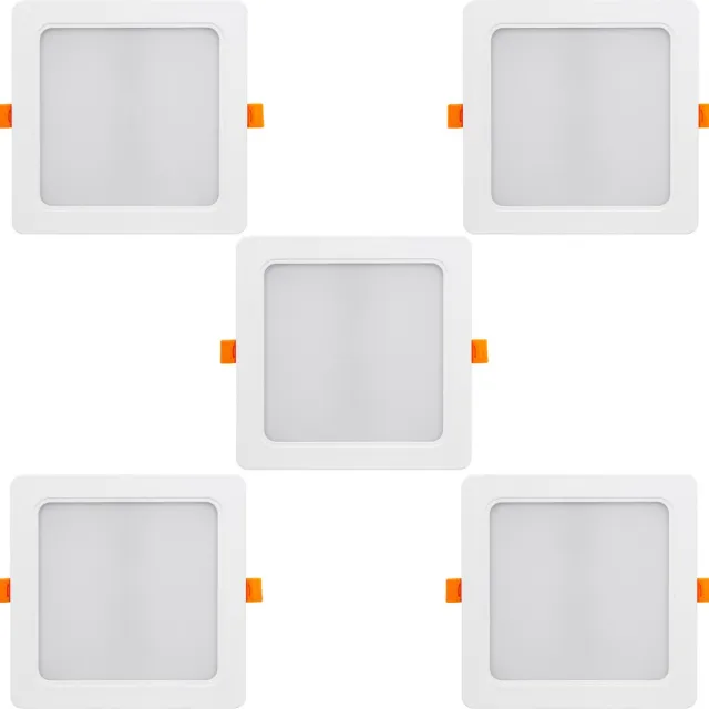 Maclean Set van 5 stuks Led-paneel - SLIM inbouw - 18W, Neutraal Wit 4000K - 170*170*26mm - 1900lm, MCE374