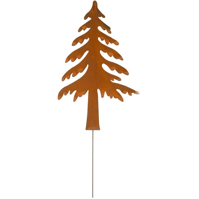 UNUS Tuinsteker kerstboom groot in roestlook - Decoratie voor buiten - Tuin - Metaal - Tuindecoratie voor buiten Bruin