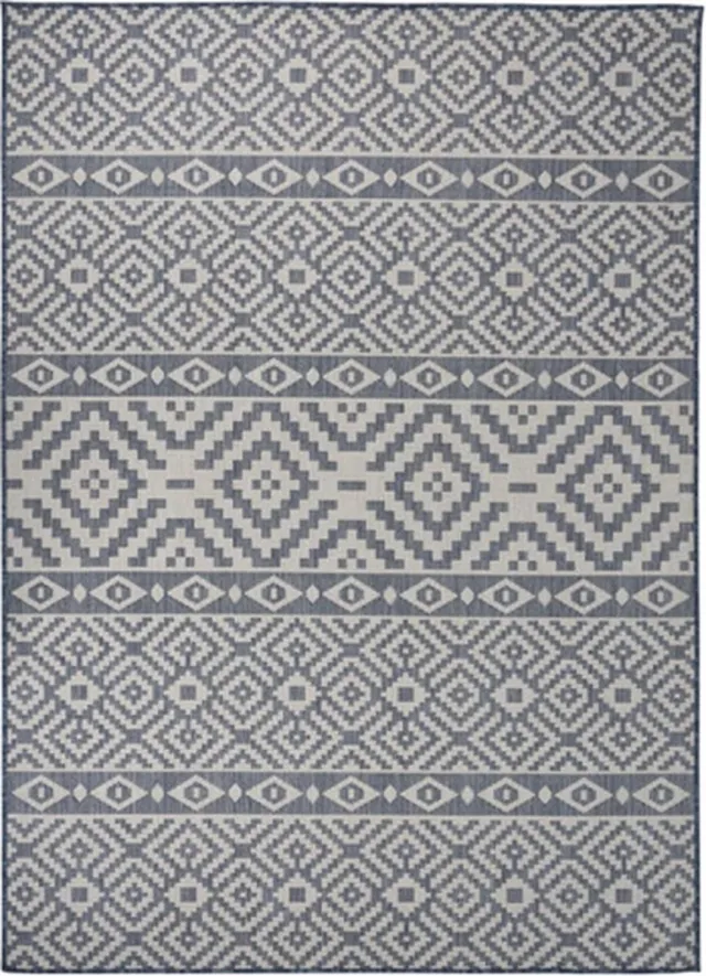 vidaXL Buitenkleed - met - patroon - platgeweven - cm - blauw