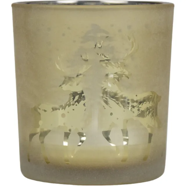 Mars & More Dansend Hert - windlicht glas goud - Ø 7,5 x 8 cm