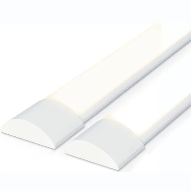 HOFTRONIC Set van 2 LED Batten rechthoek – 60 cm – 20W 2400 lumen – Neutraal wit 4000K – Flikkervrij – Polycarbonaat – IP20 – Niet dimbaar – Onderbouwverlichting