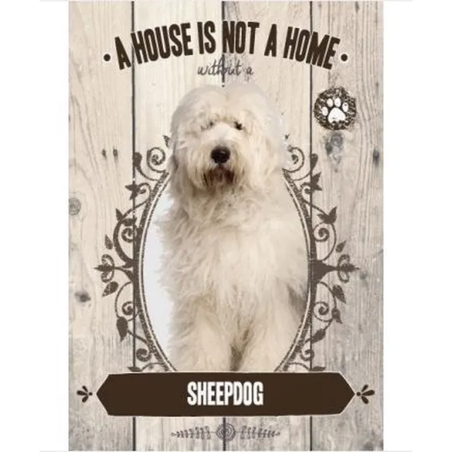 global journey Wandbord - Sheepdog -14x20cm multi