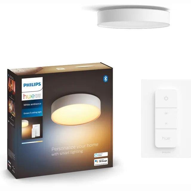 Philips Hue Enrave - ronde LED plafondlamp - wit - aanpasbaar wit licht - Ø 26.1 cm - slimme verlichting