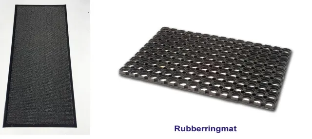 Intrada Voordeelpak Rubberringmat 80 x 120 cm Schoonloopmat 90 x 150 cm antraciet