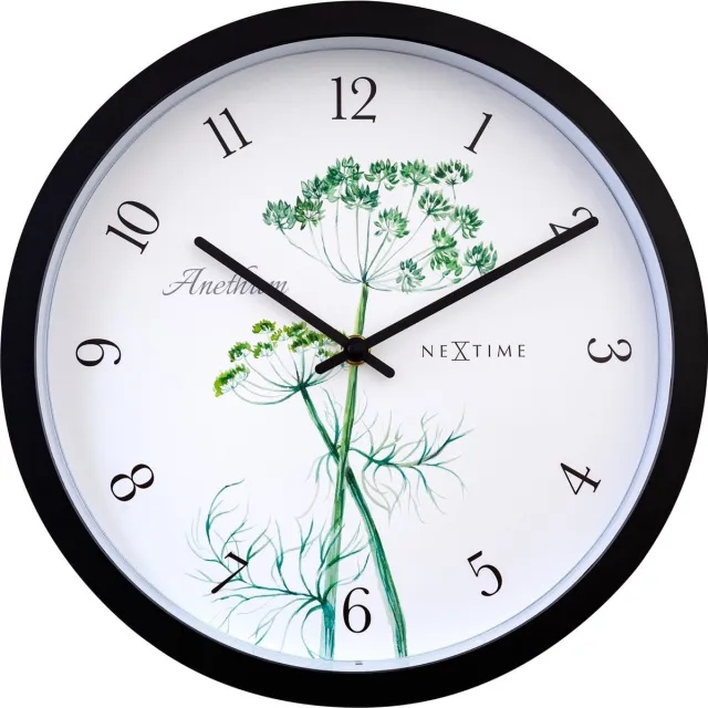 NeXtime Anethium – Buitenklok – 30.5 cm – Metaal – Wit – Weerbestendig zwart