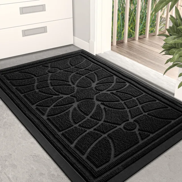 My Ninki ® Functionele en Stijlvolle Antislip Deurmat voor Binnen- en Buitengebruik, 44 x 75 cm, Zwart