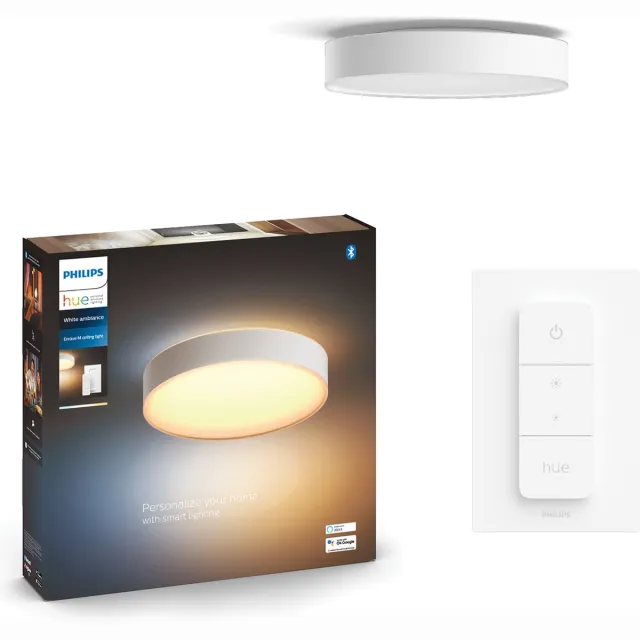 Philips Hue Plafondlamp Enrave Wit ⌀38cm 19,2w Met Hue Dimmer Switch
